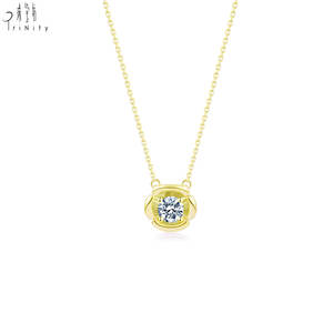 สร้อยคอจี้เพชรแท้เม็ดเดี่ยวทองคำแท้ 18K ดีไซน์หรูหราประณีต งานแฮนด์เมดยอดนิยม เหมาะสำหรับสุภาพสตรีสวมใส่ทุกวัน - Product Image 2