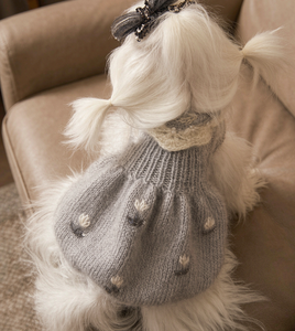 Robe pull en tricot de luxe pour petits chiens et chats - Vêtement pour animaux de compagnie doux et chaud à col roulé pour <span class=keywords><strong>Chihuahua</strong></span>, Yorkie, chiots et races de petite taille OEM - Product Image 4
