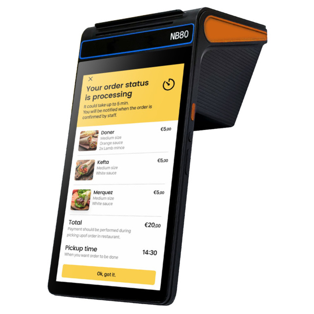 Noryox Nb80 8-Inch 3+16GB 4G+WiFi All-in-One Mobile POS Tablet Android 13 Thermal Printer Barcode Scanner for Grocery Stores