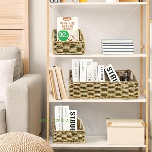 Tự nhiên cỏ biển lưu trữ giỏ, handwoven wicker lưu trữ thùng với được xây dựng trong xử lý, lưu trữ container giỏ cho kệ - Product Image 5