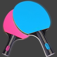 Raquette de tennis de table Terrabond pour débutants avec caoutchouc double face à picots vers l'intérieur, rebond élevé, design coloré