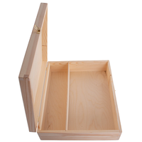 Boîte de rangement en bois pour bouteilles de vin et souvenirs, avec couvercle et compartiments, en bois brut non fini pour l'artisanat