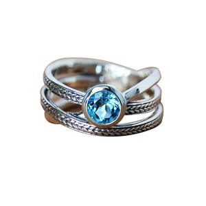 Anello H385 in Argento 925 con Gemma, Montatura a Castone, Stile Classico, Unisex, per Uso Quotidiano - Product Image 5