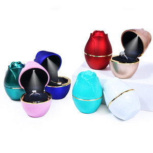 Rose Shaped LED Light <b>Ring</b> Pendant Display Jewelry <b>Gift</b> <b>Box</b> Organizer with Plastic Packaging <b>for</b> Proposal <b>Box</b> Display - Product Image 4