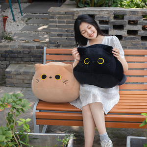Hete Verkoop Nieuwe 3d Zwarte Kat Grote Knuffel Zacht Plushtoy Kussen Schattig Kawaii Dier Knuffel Kussen Zacht Kat Pluche Pop Speelgoed - Product Image 4