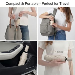 Parapluie pliant entièrement automatique le plus populaire avec protection UV, couleur et impression de logo personnalisés pour cadeaux d'affaires et voyages - Product Image 4