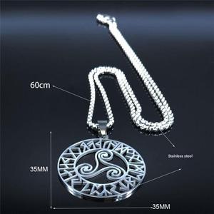 Collar hombres <span class=keywords><strong>Triskele</strong></span> Triple espiral símbolo oculto pagano talismán amuleto Acero inoxidable brujería joyería - Product Image 4