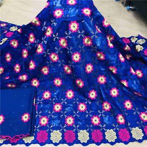 Kain Bazin Riche Jerman 5 + 2yard Feitex Bazin Riche 100% kain katun Bazin dan renda serasi - Product Image 5