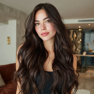 Perruque Lace Frontale 13*5 60 en dentelle noire ondulée de 28 pouces, modèle SM9411B, <span class=keywords><strong>coiffure</strong></span> élégante, très demandée sur le marché américain 2026 - Product Image 1