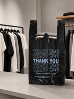 Sacs de courses en plastique grande capacité en gros, sacs T-shirt personnalisés avec logo