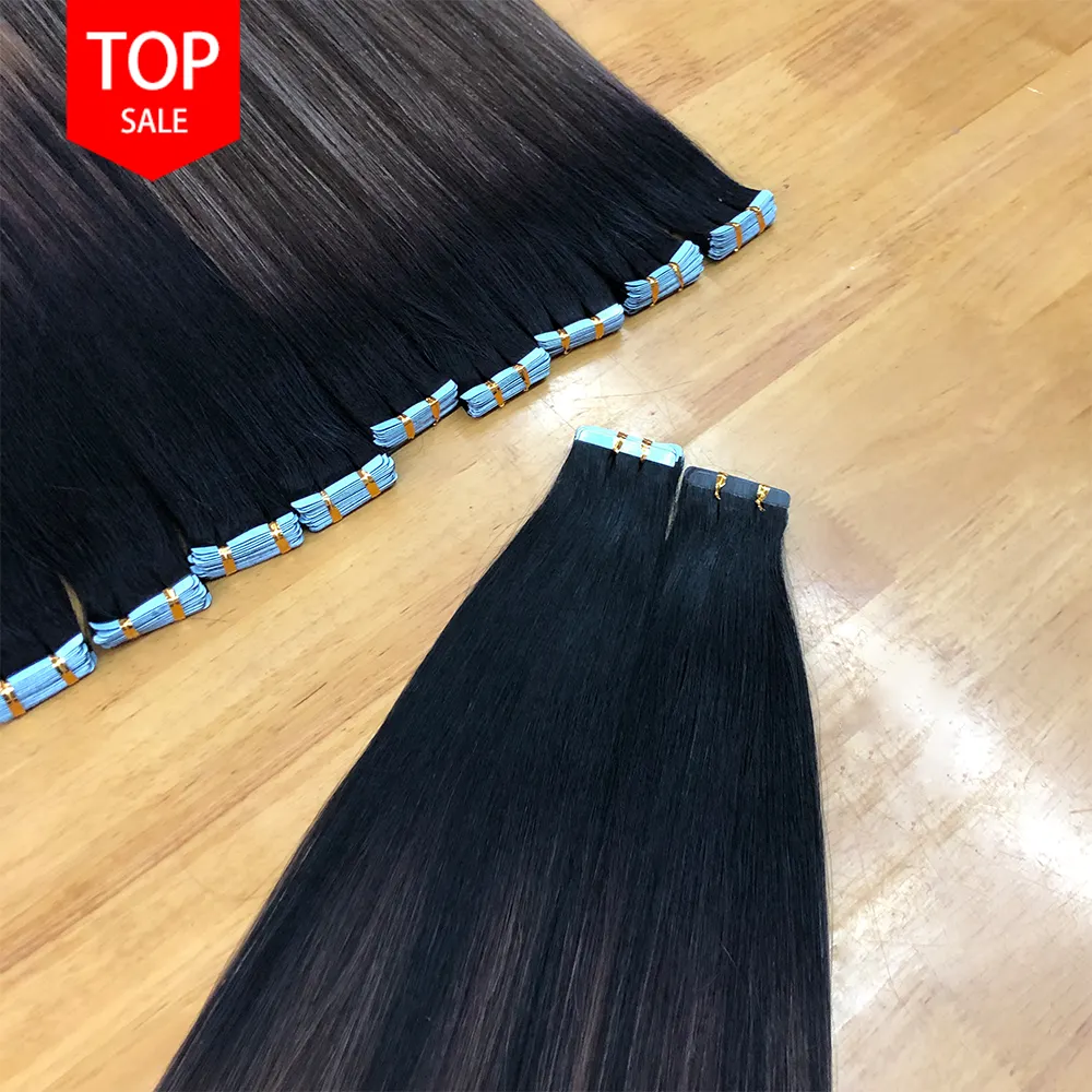 Fita para extensão de cabelo, fita de extensão de cabelo borgonha vietnamita, cutícula alinhada, feixes de fita