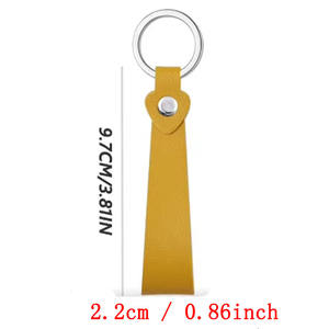 Llavero portátil de cuero PU con colgante en forma de corazón, accesorio de llavero en blanco, etiqueta personalizada para pareja, colgante para <span class=keywords><strong>coche</strong></span> - Product Image 2