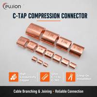 Connecteur de compression en cuivre PUJION de type C pour câble-câble, pour système de mise à la terre de grille de liaison