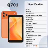 Tablet Empresarial de Alta Calidad en Oferta, Directo de Fábrica, Android 9, MTK Quad Core, 2GB+16GB, Pantalla IPS de 7 Pulgadas