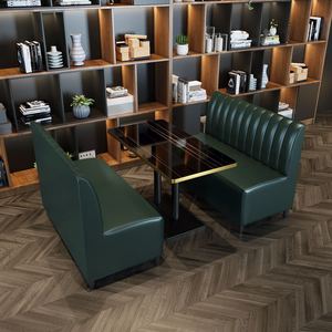 Conjunto de Sillas y Sofá Seccional de Cuero Estilo Retro con Mesa para Muebles de Restaurante Comercial, Cafetería, Bistro, Proyectos Hoteleros - Product Image 5