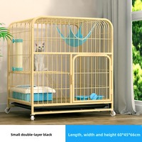 Grande cage pour chat en fer avec design moderne, villa pour chat à plusieurs étages, toilette et espace libre, respirante et facile à installer
