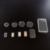 Personnalisé argent plastique acrylique rectangulaire environ 40mm mousse insérer anneau pièce argent or protecteur capsules titulaires