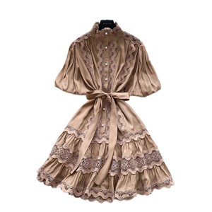 Abito da donna in pizzo alla francese, alla moda, che avvolge la vita, dal <span class=keywords><strong>look</strong></span> snellente ed elegante. Gonna a forma di A. - Product Image 3