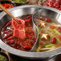 Panci Panas Bulat Stainless Steel FLEY 42-47cm dengan Pinggiran Dekoratif Lebar untuk Chafing Dish, Pemanas Prasmanan, Katering, dan Makan Keluarga
