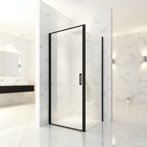 Paroi de douche pliante carrée avec cadre pour salle de bain et usage hôtelier - Product Image 5