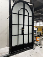 Pintu Ayun Prancis Eksterior Hitam Modern dari Baja Anti Karat Halus dengan Garansi 3 Tahun untuk Rumah