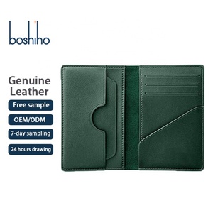 2025 Wholesale Handmade Genuine Leather Slim Cardholder Wallet Booklet Custom Business RFID Bifold Men's Credit Id Card Holder - Product Image 1