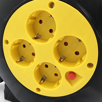 Enrouleur de câble de rallonge 4 voies de 20 m, norme européenne, avec câble H05VV-F 3G1.0mm2, certifié CE/TUV GS, IP20, pour appareils électroménagers