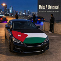 Housse de capot de voiture personnalisée avec drapeau jordanien, 41x61 pouces, cousue, résistante aux intempéries, pour les équipes sportives, les rencontres de voitures et les événements en plein air