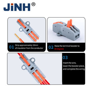 JINH Kompakter 2-Poliger Steckklemmenblock mit Hebelverschluss Schneller Elektrischer Kabelhebelverbinder für Beleuchtung - Product Image 4
