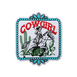 Vente chaude Personnalisé Cowgirl Chiffons Brodé Chapeau Patches Fer À Coudre Sur Patch De Broderie Pour Chapeaux - Product Image 1