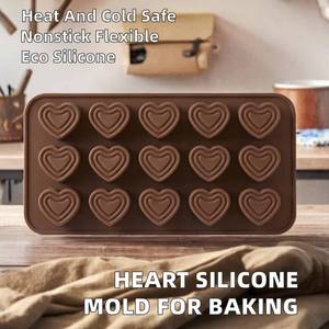 Heart-Shaped <b>Silicone</b> Cake Mold Non-Stick Flexible Sustainable Kitchen <b>Tool</b> for Valentine's Day Chocolate Baking - Product Image 1