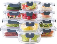 Verrouiller le couvercle en verre à haute teneur en borosilicate récipient alimentaire four bol ensemble verre