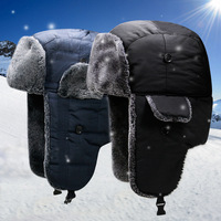 Sombrero de bombardero de punto de invierno unisex ruso Ushanka cosaco trampero piloto gorra de aviación sombreros