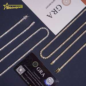 Spedizione Rapida da Magazzino USA, Collana Tennis Iced Out VVS Moissanite Certificata GRA, Gioielli Hip Hop con Tester per Diamanti - Product Image 6
