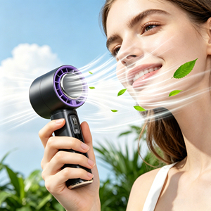 High 13000Rpm Handheld Mini 100-<b>Gear</b> Stepless Speed Tec Cooling Digital Display Rechargeable Portable Turbo Fan - Product Image 1