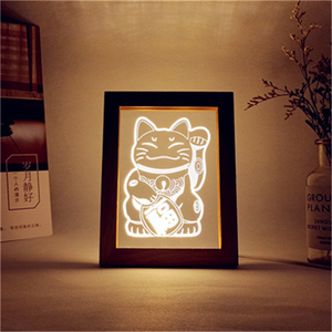 Lámpara Led 3D para decoración de dormitorio y sala de estar, marco de fotos, <span class=keywords><strong>luz</strong></span> de <span class=keywords><strong>la</strong></span> noche, iluminación de mesa - Product Image 2