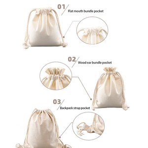 Customizable Size and logo Recycled Cotton Gift Bag with <b>Drawstring</b> Bag, Cotton Linen <b>Drawstring</b> Storage Pocket - Product Image 3