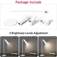 Lampe de bureau LED rechargeable Lampe de table magnétique à intensité variable Lampe de poche à pince pour étude Lampe de lecture De Chevet