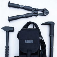 3-teiliges DIY Anti-Diebstahl Feuerwehrausrüstungs-Set Manuelles Werkzeugkit Notfall-Rettungsrucksack (Schwarze Feuerwehrtasche) Marke Heiying 1 Jahr Garantie