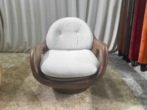 French Solid Wood Sofa Chair Home Living Room Balcony Black Solid Lazy Armchair Creative Furniture Balcony Easy Chair