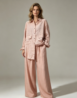 Ensemble 2 pièces décontracté en toile non tissée 100 % lin grande taille, chemisier et pantalon de loisirs, coupe régulière, imperméable, été