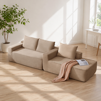 Sofá Cama Modular Seccional de Espuma sin Estructura, Comprimido al Vacío, en Caja, Tipo Nube, para Sala de Estar