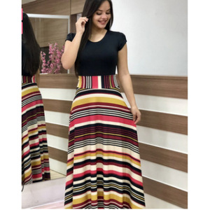 Nuovo Abito Estivo da Donna alla Moda con Maniche Lunghe Slim, Collo Tondo, Stampa Floreale, <span class=keywords><strong>Vestito</strong></span> Casual per Ragazze con Vita Naturale - Product Image 6