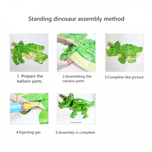 LEMON-Globo <span class=keywords><strong>De</strong></span> Dinosaurio 4D Walking, globos <span class=keywords><strong>De</strong></span> aluminio con helio, Animal, tiranosauru, Mundo Jurásico - Product Image 6