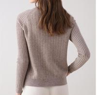 Pull d'hiver pour femme en cachemire 100% premium, 12 gauge, léger, tricoté à côtes vintage, manches longues, coupe classique, col rond, personnalisé