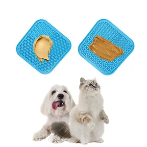 20 * 20厘米宠物喂食器硅胶零食狗舔食物方块形状猫狗舔垫慢喂宠物垫