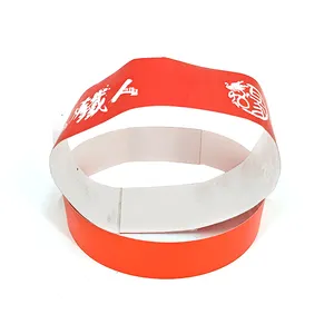 Custom Printing Event Party Bracelet Banda De Papel Descartável Barato Pulseiras Tyvek