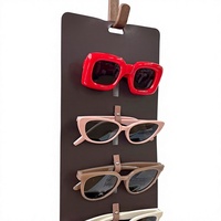 Support mural en cuir PU de style simple pour lunettes de soleil, 5 emplacements, organisateur de lunettes, design moderne, porte-lunettes