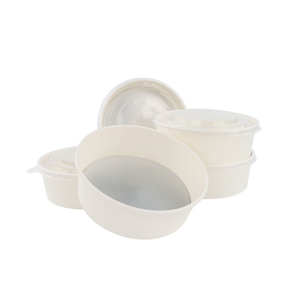 Restaurant Custom Printing Color Take Away Biodegradable Round Disposable Food Container Paper Fast Food Bowls With Logo