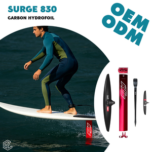 ชุดเซิร์ฟฟอยล์คาร์บอน Pump Hydrofoil รุ่น SURGE 830 สีแดง พร้อมเสาอลูมิเนียม ปั๊มลมได้อย่างมีประสิทธิภาพ ลื่นไหลบนคลื่นสำหรับการเล่นเซิร์ฟฟอยล์ - Product Image 1